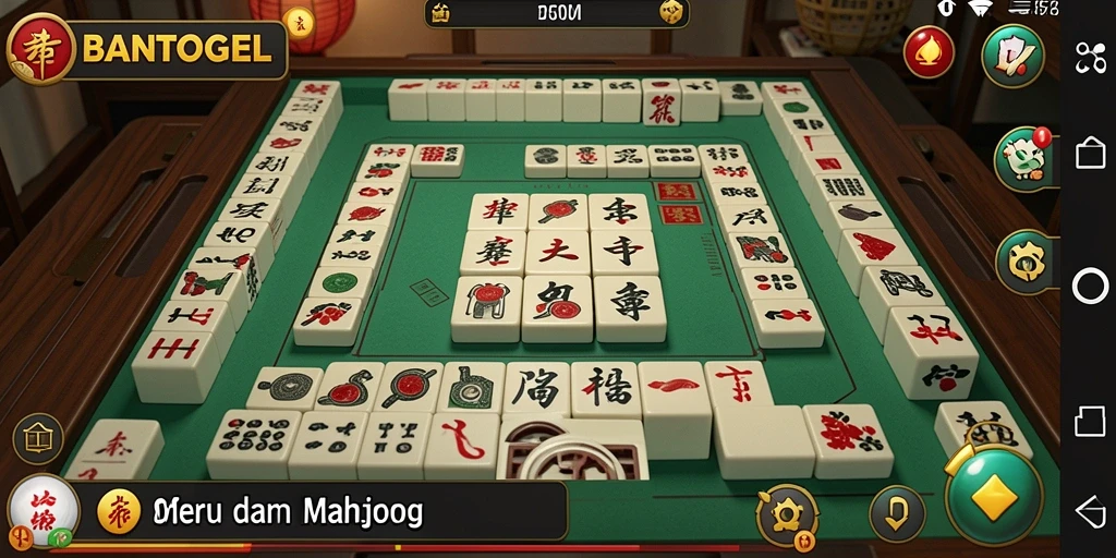 Tampilan menawan gameplay BANTOGEL yang menampilkan tantangan Mahjong.