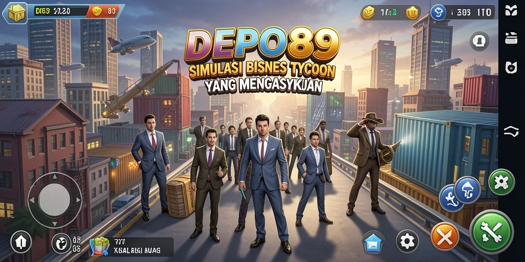 Screenshot gameplay DEPO89 menampilkan aksi seru dalam membangun bisnis Tycoon.