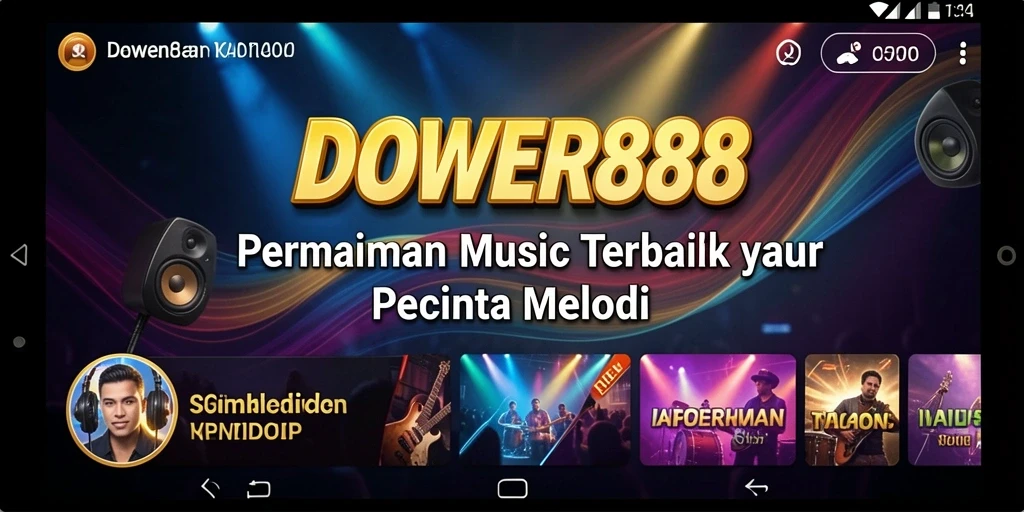 Tampilan gameplay DOWER88 dengan alat musik yang menarik dan interaktif.