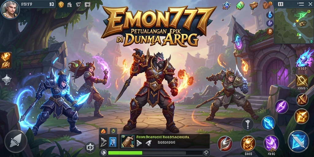 Tangkapan layar gameplay EMON777 yang menampilkan pertempuran epik.