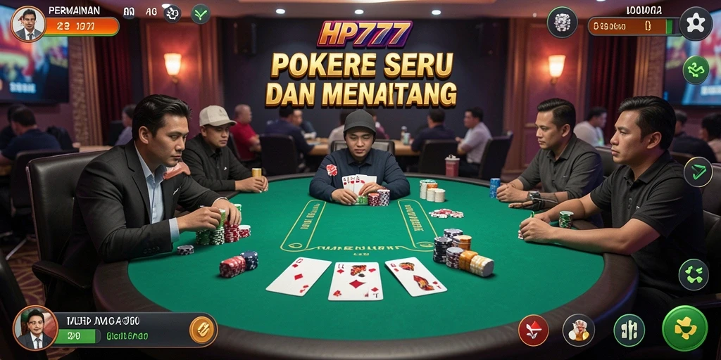 Tampilan screenshot HP777 menampilkan gameplay Poker yang seru dan interaktif.