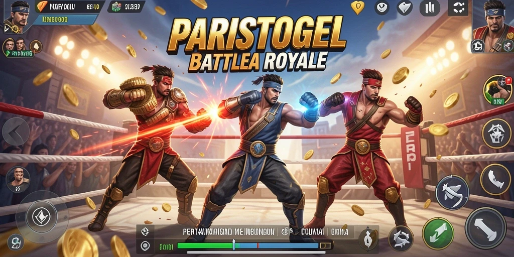 Tampilan gameplay menarik PARISTOGEL dalam mode Battle Royale.