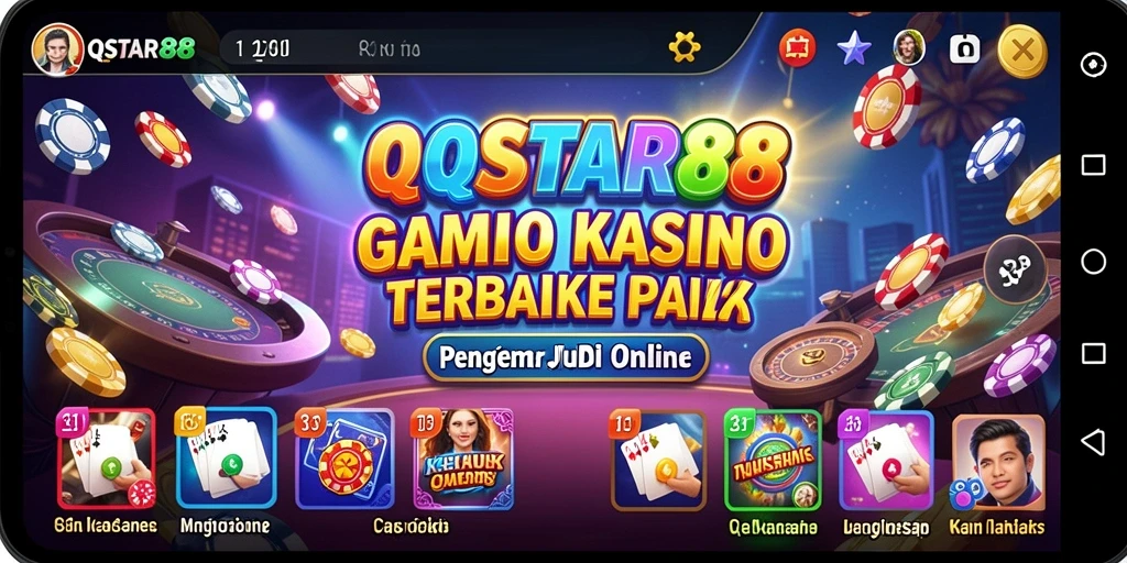 Tampilan menarik dari gameplay <strong>QQSTAR88</strong> dalam suasana Kasino yang seru.