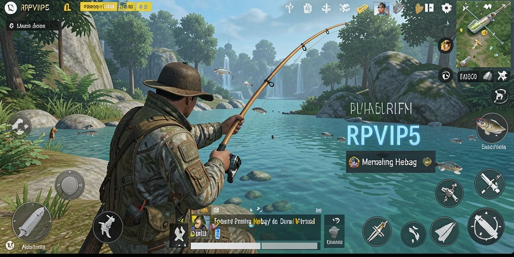 Tampilan tangkapan layar RPVIP5 menunjukkan gameplay memancing yang seru dan menarik.