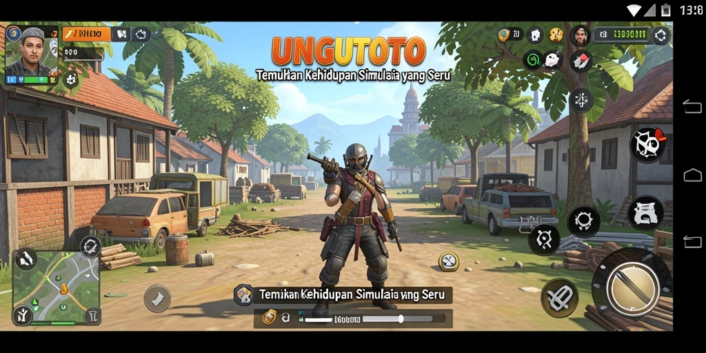 Tampilan seru dari gameplay UNGUTOTO dalam simulasi kehidupan.