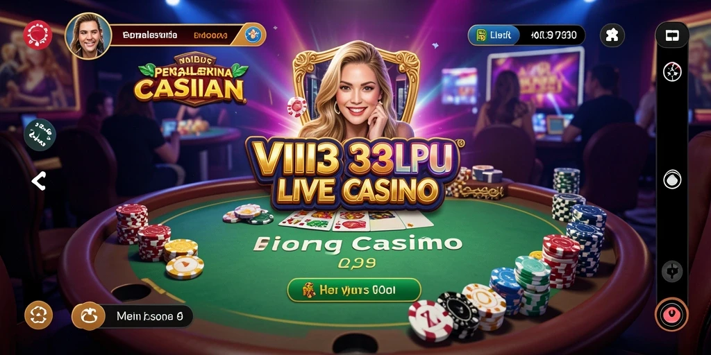 Tampilan gameplay Live Casino dengan dealer profesional yang interaktif.