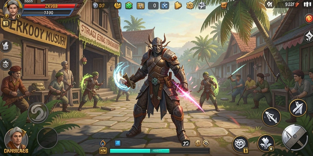 Tampilan gameplay menarik dari ZK988 dalam pertempuran strategi.